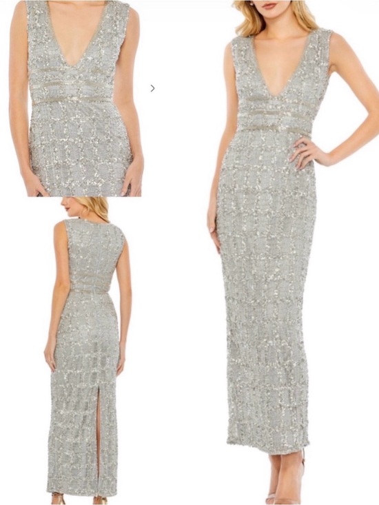Mac Duggal Dresses & Skirts - Mac Duggal Silver Sequin Evening Dress